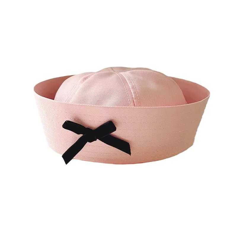 أزياء الكبار الفرنسية قبعة جلدية كلاسيكية مترهل بيكر لطيف الوردي بحار القوس تنوعا قبعة الحلو فتاة Shaberet الوجه أعلى 8M18