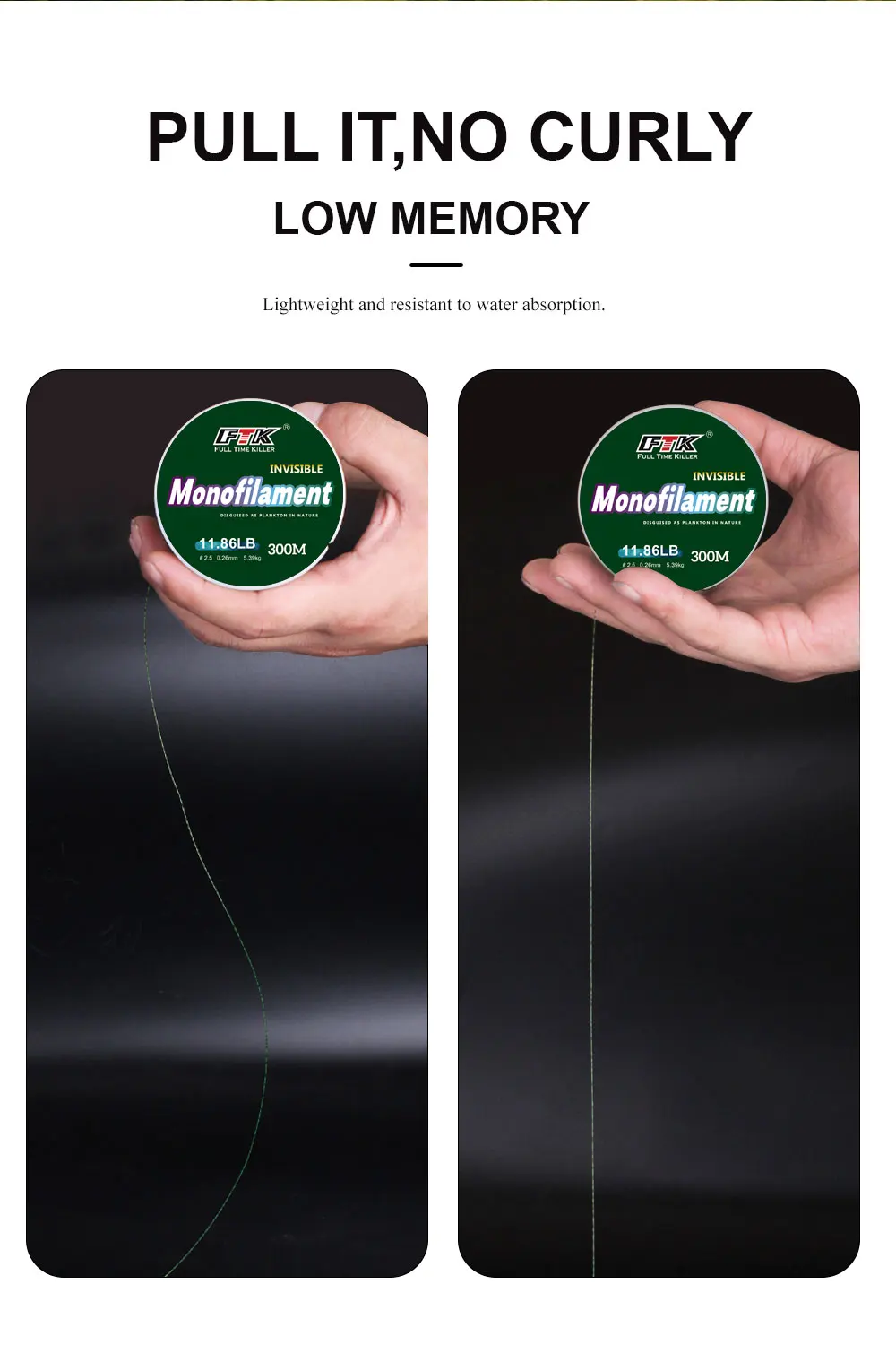 FTK 100/300/500 m Unsichtbare Angelschnur Speckle Fluorkohlenstoff-Beschichtungsschnur 0,14 mm-0,50 mm 4,13 LB-34,32 LB Superstarke gefleckte Schnur – Detail 36