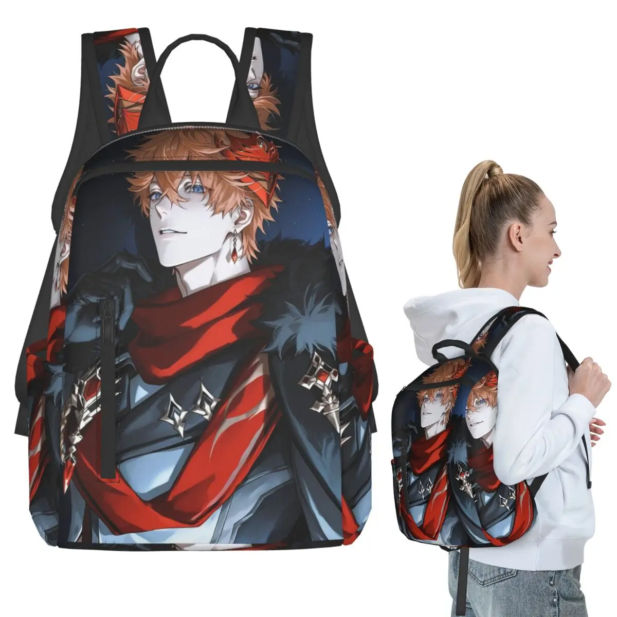 Games Genshin Impact Tartaglia (5) Backpack Student BookBag Boys Girls School Bag Laptop Shoulder Bags Men Women