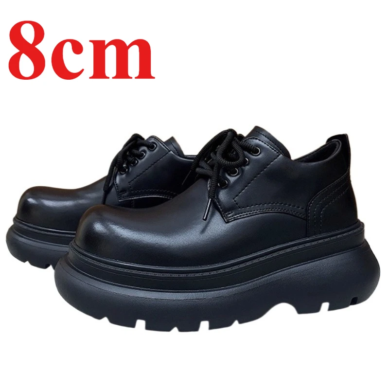 Derby Shoes for Men's 8m Elevator Comfortable Breathable Shock-absorbing Platform Casual Shoes Invisible Height Increasing Shoes