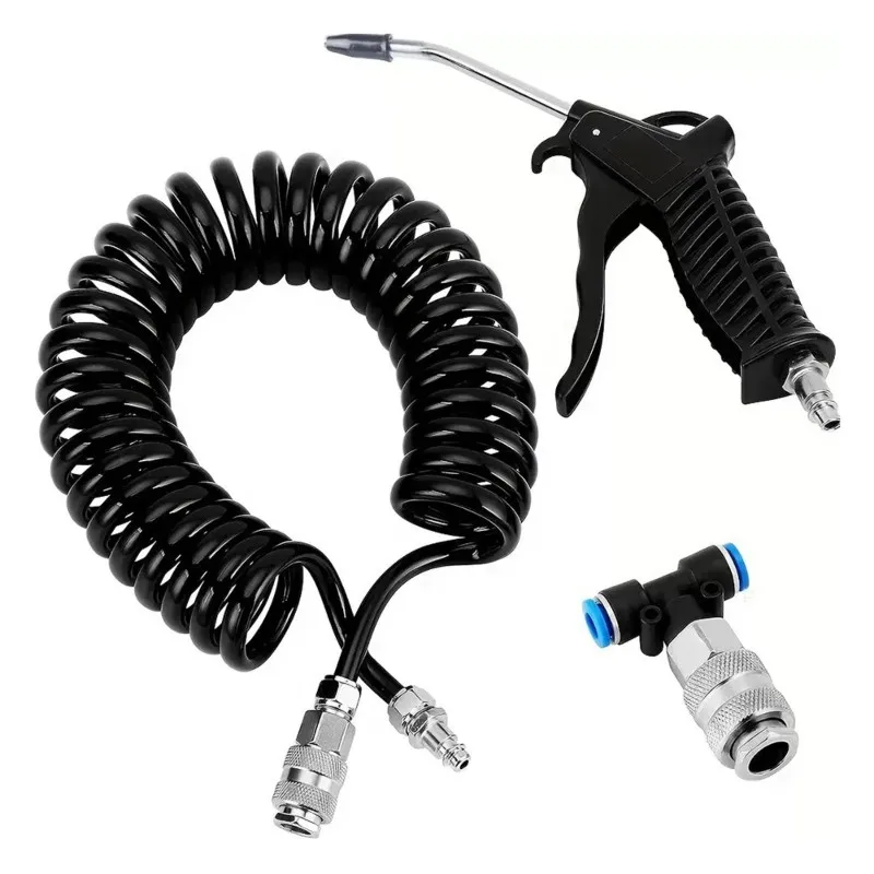 AB66-Industrial Pneumatic High-Pressure Air Duster Gun Kit - 5M Hose, Multiple Connectors