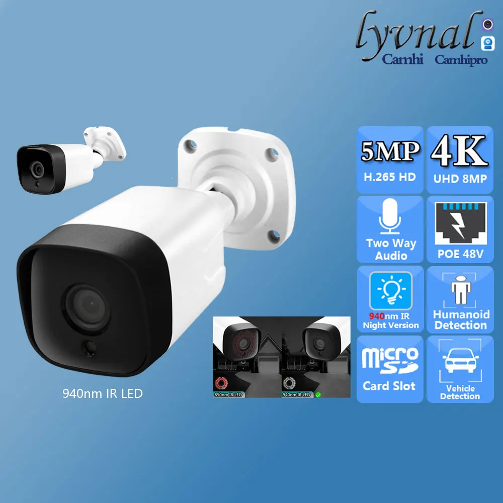 so-ny415-8mp-4k-bullet-camara-ip-de-seguridad-poe-audio-bidireccional-940nm-invisible-ir-led-al-aire-libre-impermeable