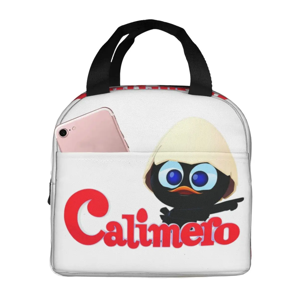 Calimero Black Chicken Cartoon Comic Lunch Bag Men Women Warm Cooler Insulated Lunch Boxes for School