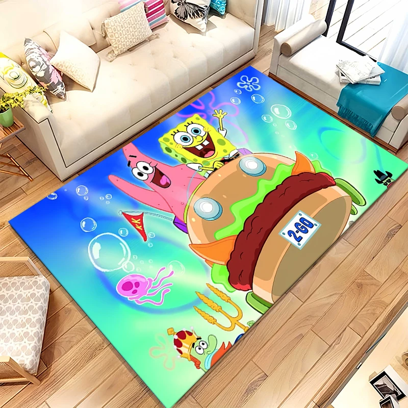 Funny S-SpongeBob Patrick Star Cartoon Living Room Non-Slip Area Rug Soft Carpet for Bedroom Playroom Sofa,Home Decor Doormat
