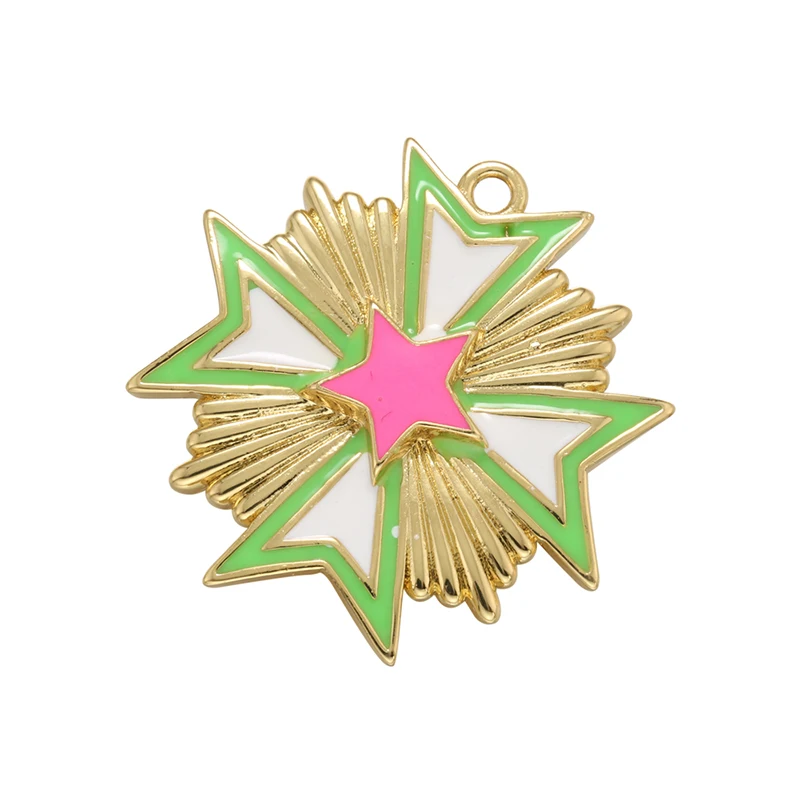 ZHUKOU Playing Card Crystal Pendant Firework Enamel Pendant for Women Handmade Jewelry Accessories Supply Wholesale VD1102