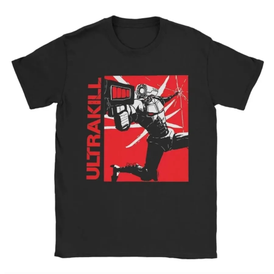 Ultrakill Shooting Game T Shirt Men Women Casual Short Sleeve Tee Shirt Unisex Fashion Aesthetic Trend Y2K T-shirt Streetwear