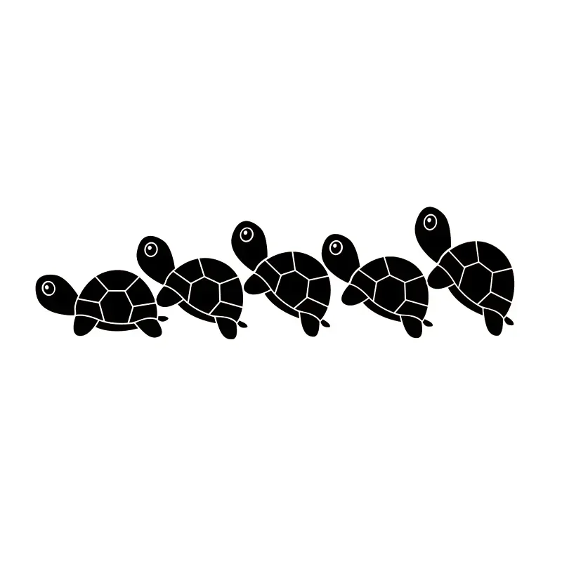 17 * 4.7 Little Turtle Queue Design Window Bumper Motorcycle Accessories Decoration Vinyl Car Stickers for Covering Scratches