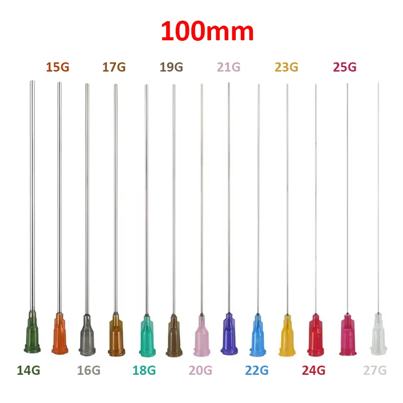 10/20pcs, 4 Inch Luer Lock Blunt Tip Needle 100mm Plastic Stainless Steel for Liquid Ink And Glue Dispensing Refilling