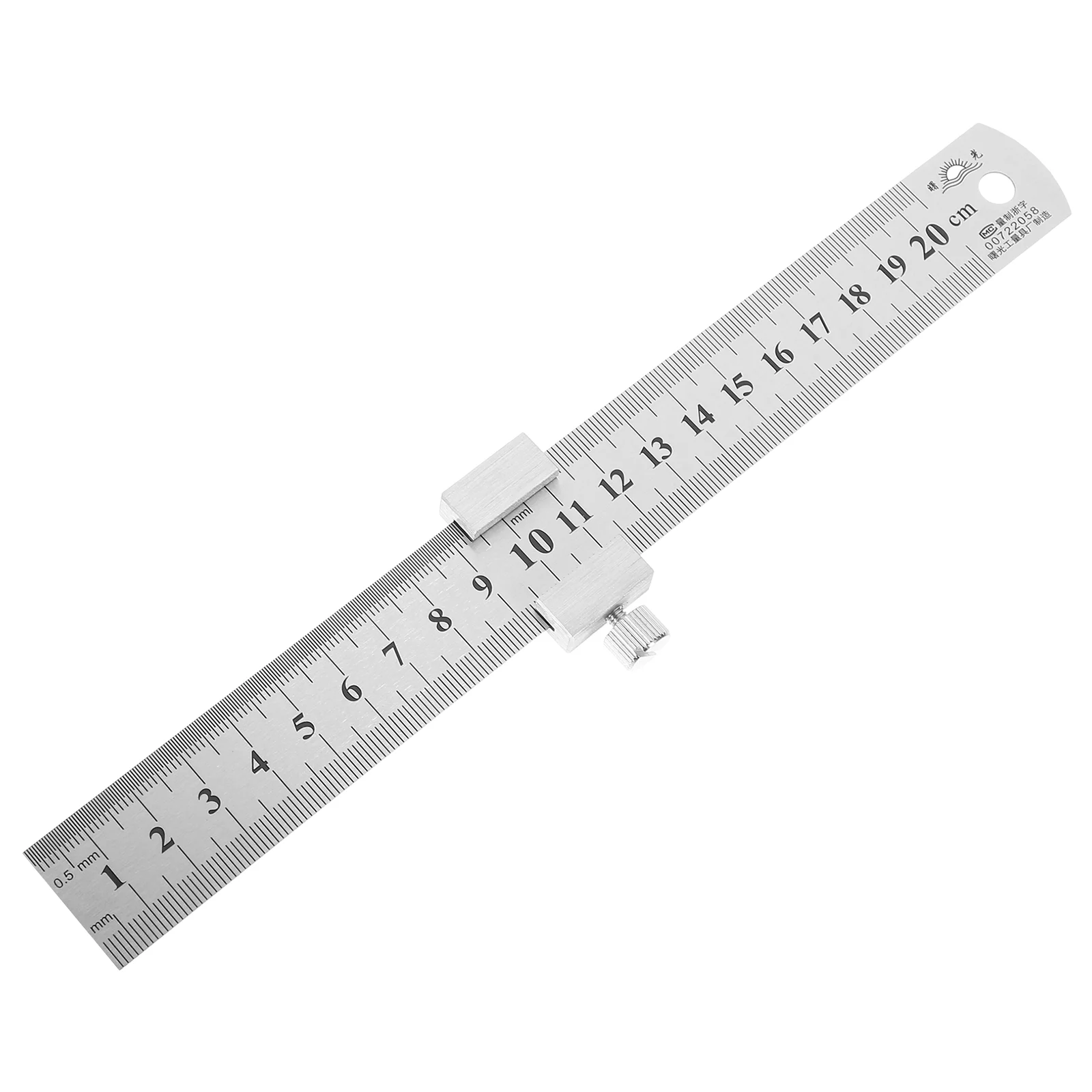 Ruler Steel Positioning Block Measuring Rulers Metric Metal Silver Flexible Office