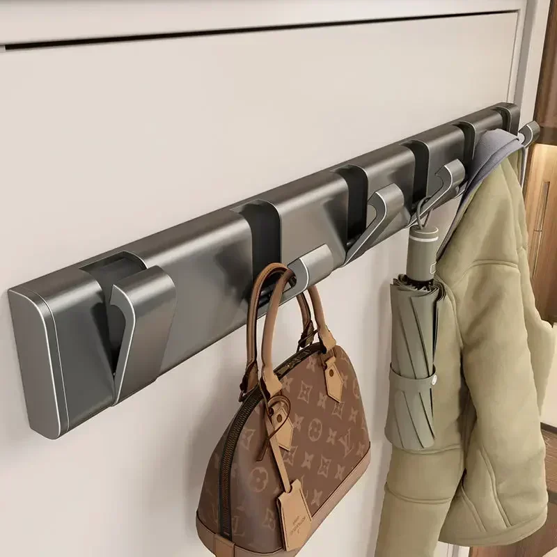 Aluminum Invisible Folding Creative Hook Handbag Carrying Hook Hanging Towel Folding Hooks Wall Hook Rack For Clothes Wall Hang