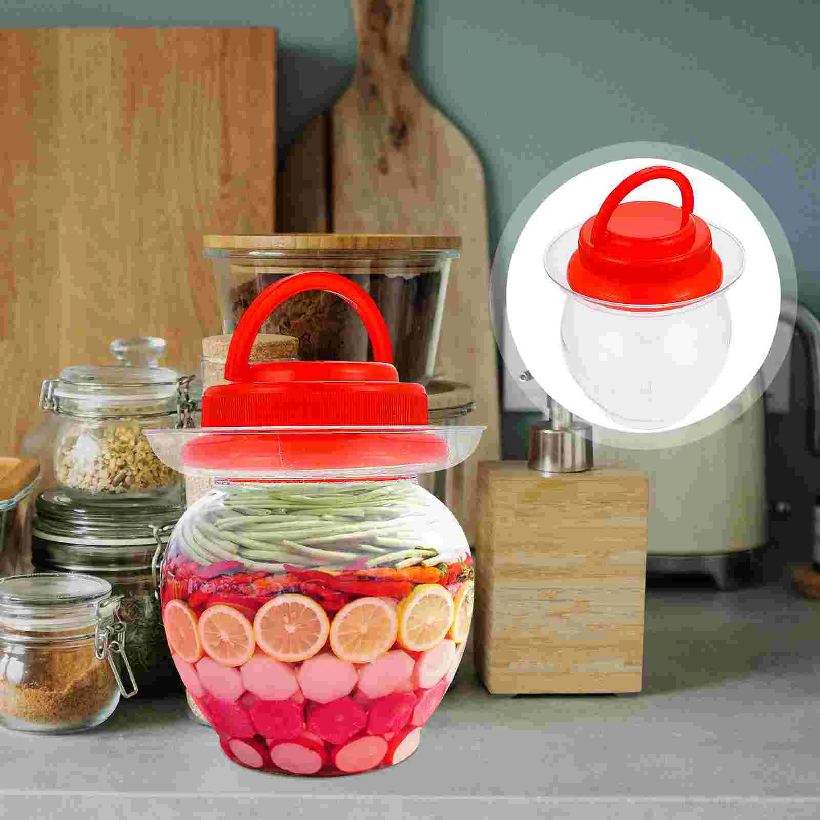 

2 Pcs Fermentation Jar Pickle Plastic Pot Household Food Large Capacity Transparent Storage Can Sealed