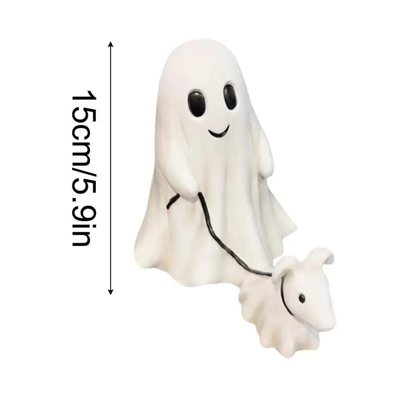 Ghost Dog Statue Halloween Decor Walking Dog Figurine Creative Desk Decoration Multifunctional Party Gift For Indoor Outdoor