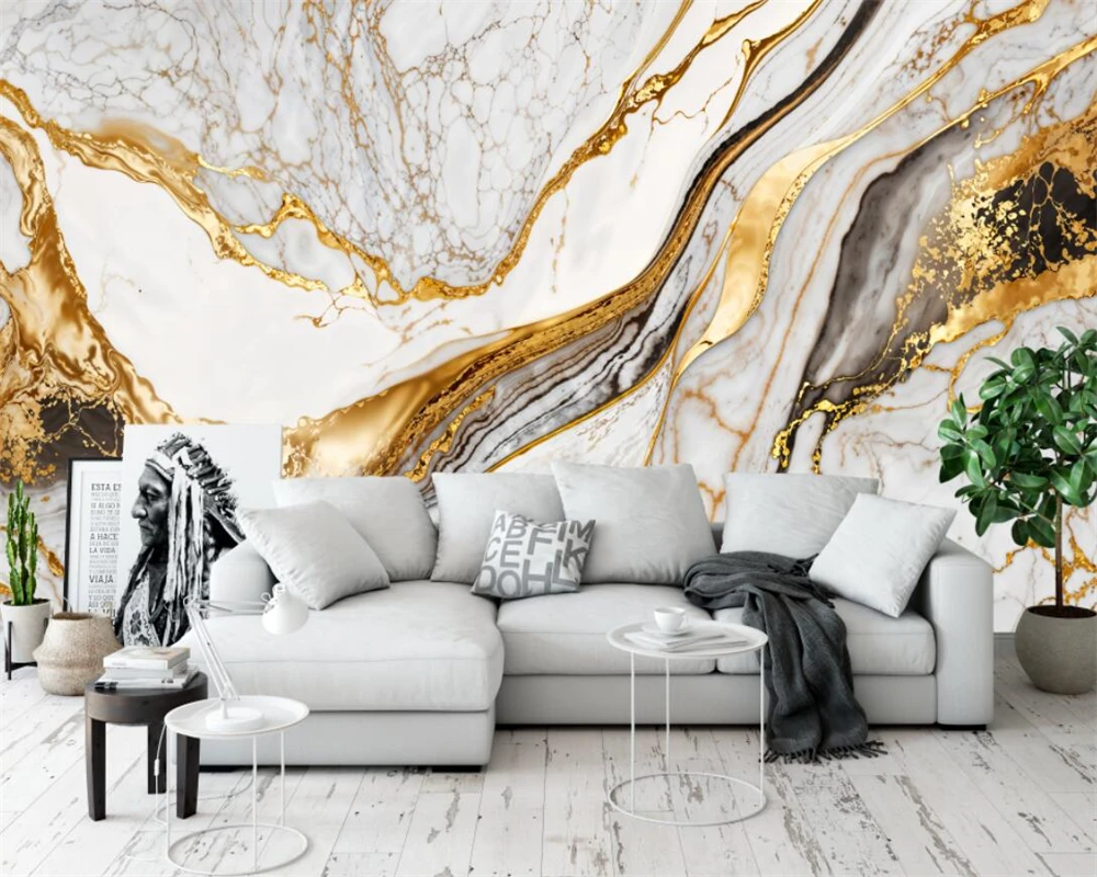 

beibehang Customized latest three-dimensional Nordic marble light luxury modern minimalist living room TV background wallpaper
