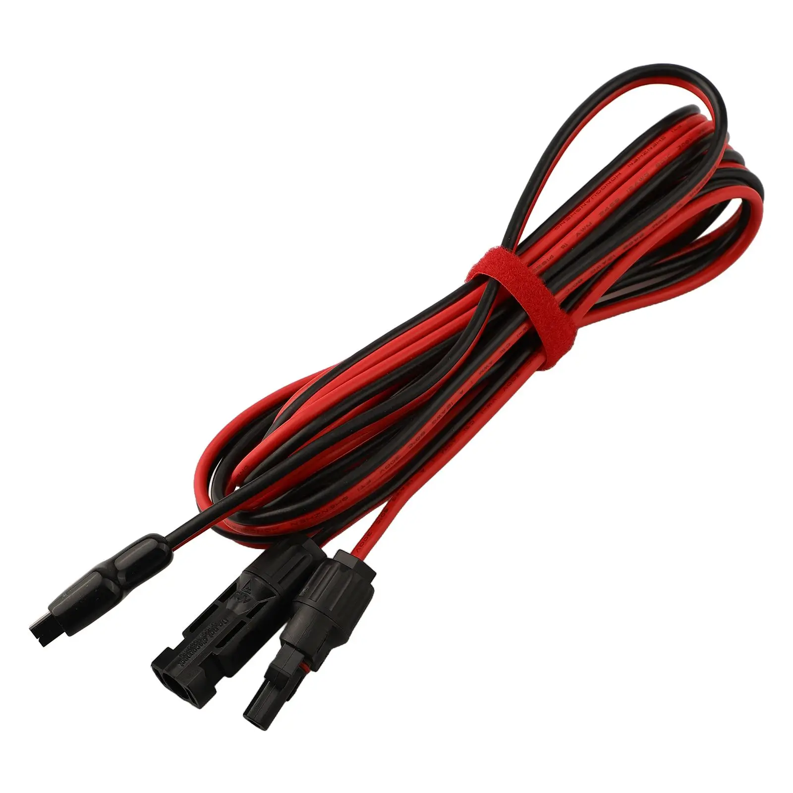 Black And Red Solar Extension Cord Solar Generator Adapter Long-term Performance Minimal Power Loss Superior Conductivity