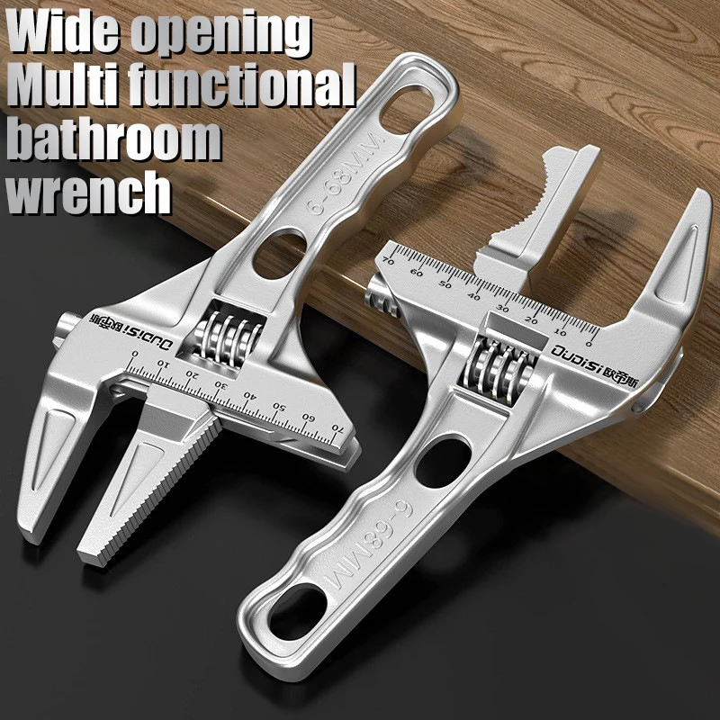 Adjustable Wrench Bathroom Plumbing Screws Multifunctional Aluminum Large Open End Wrench Home Open Bathroom Pipe Repair Tool