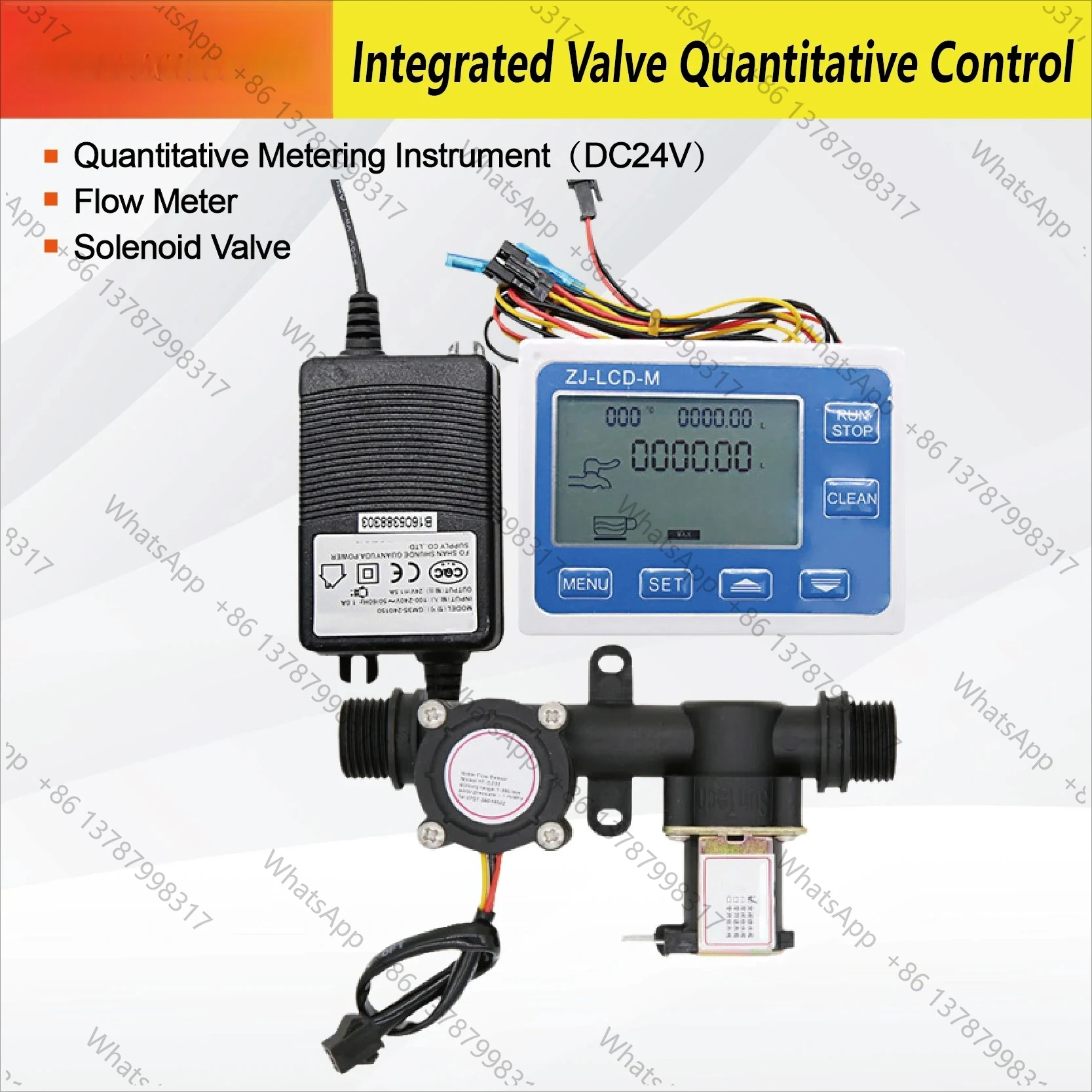 LCD-M Liquid Flow Controller with LCD Display 1/2 Inch Pipe Digital Flow Meter Solenoid Valve for Filling Machine