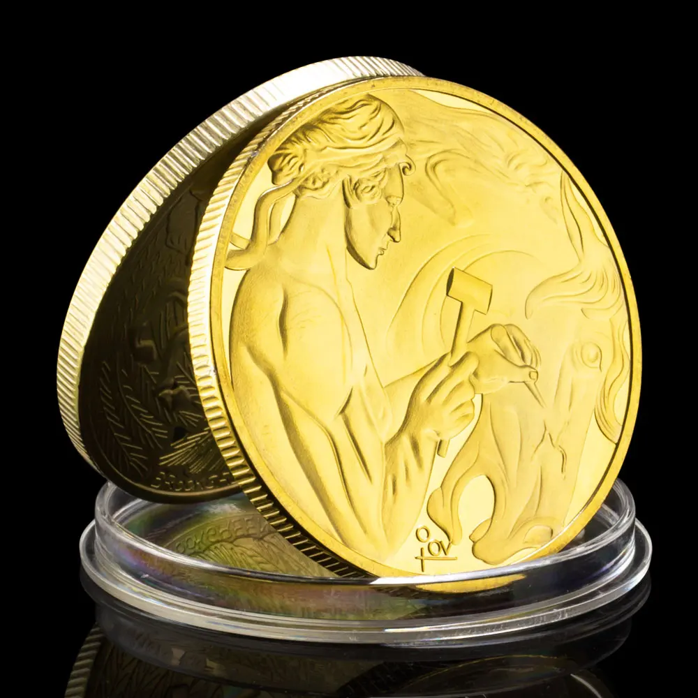 1 Piece Greek Mythology Pegasus Collectible Golden Plated Souvenir Coin Basso-relievo Collection Gift Commemorative Coin