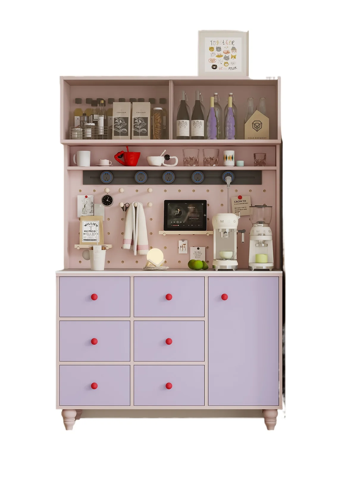 

French side cabinets, lockers, cabinets, household kitchens, floor-to-ceiling lockers, integrated against the wall, hole board