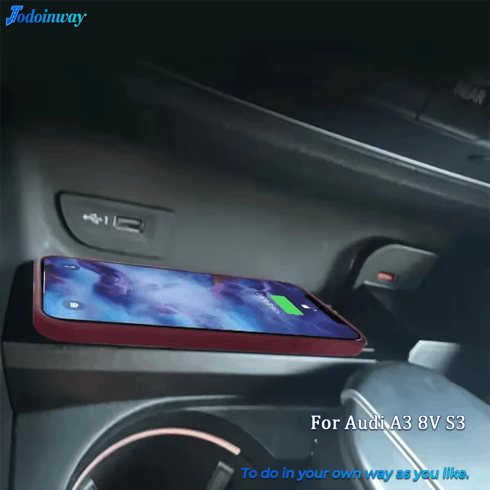 

15W Car wireless charger for Audi A3 8V S3 2014-2020 phone holder fast charging plate plug and play interior accessories