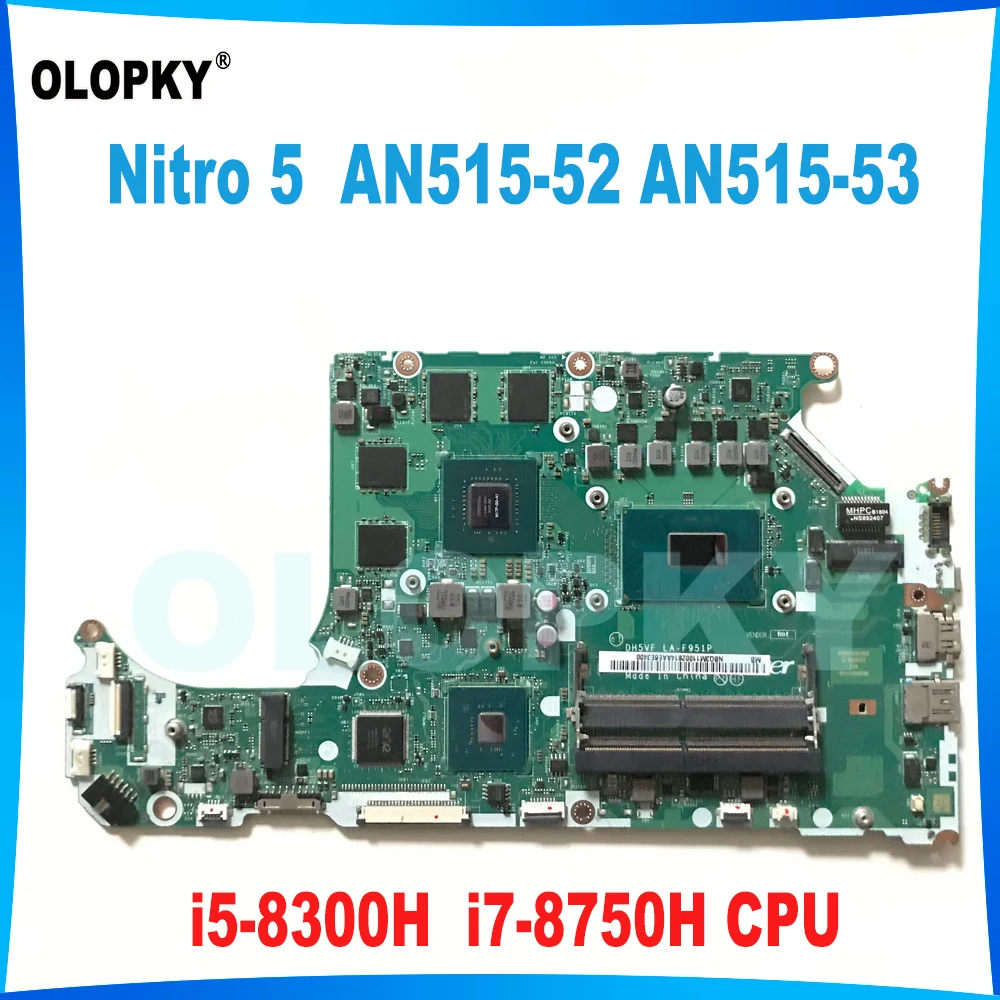

LA-F951P Материнская плата для Acer Nitro 5 AN515-52 AN515-53, материнская плата для ноутбука i5-8300H i7-8750H, процессор GTX1050/1050TI, 4 ГБ графического процессора DDR4