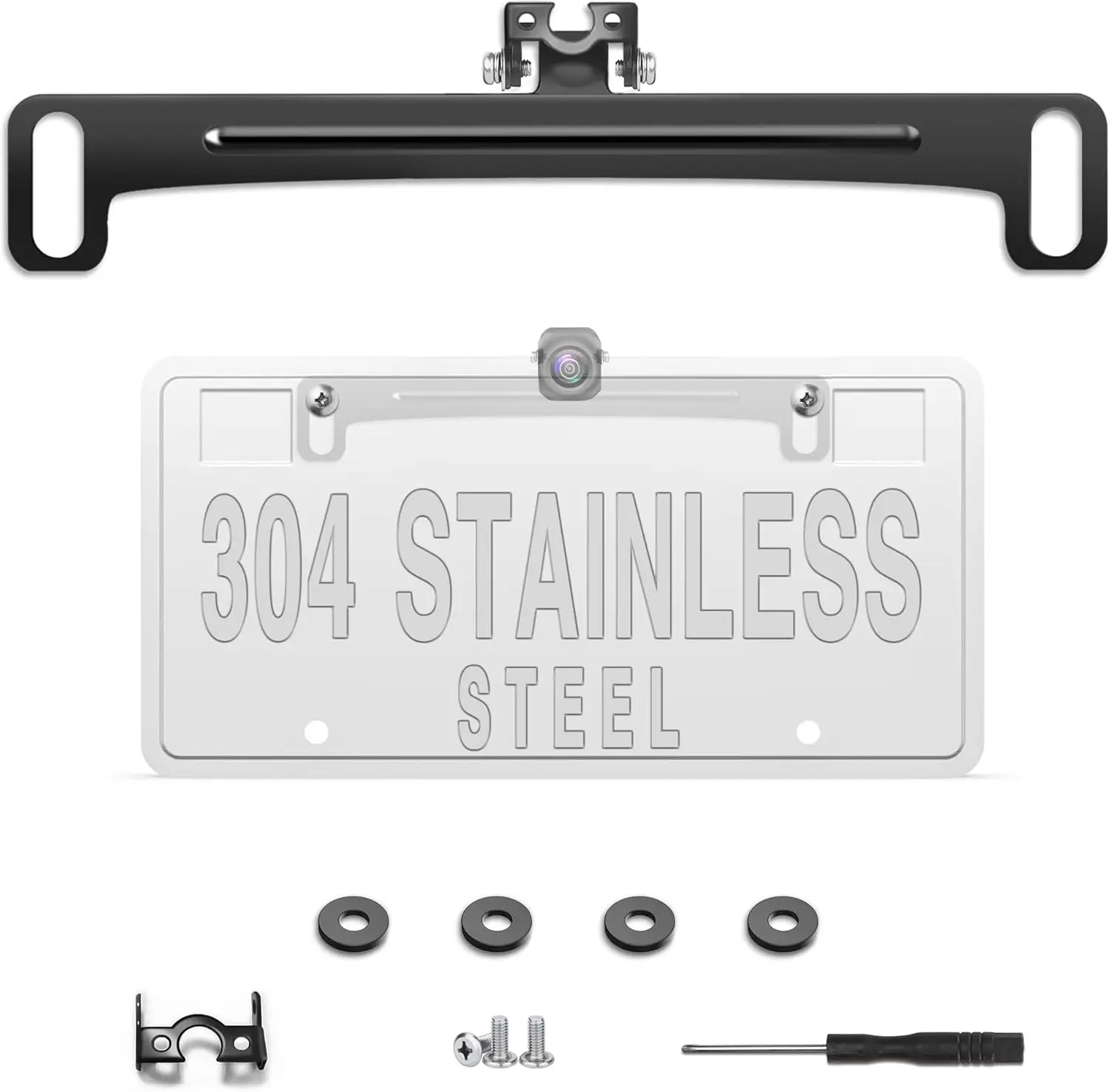 

Universal Car Rear View Camera Bracket, Upgraded Stainless Steel Backup Mount, Dash Cam Mirror Accessory Holder