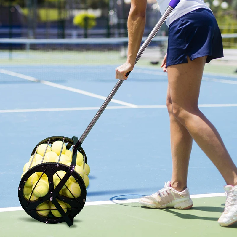 Retractable Tennis Ball Picker 360 Degree Net Collector Training Equipment