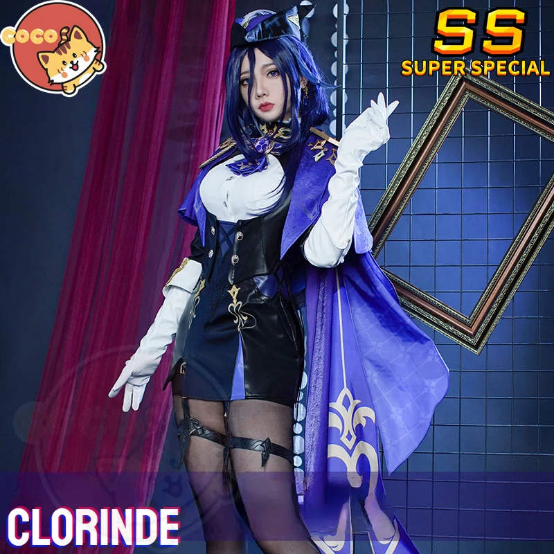 Game Genshin Clorinde Cosplay Costume Genshin Impact Clorinde Costume Champion Duelist Clorinde and Cosplay Wig CoCos-SS