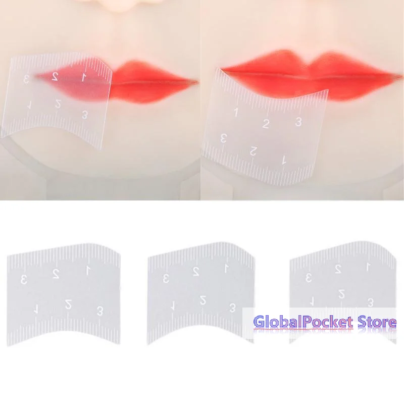 3 Pcs Lip Mapping Ruler Lip Shaping Ruler 1 Minute Fast Drawing Design Lip Easy Tool Microblading Permanent Makeup Stencils