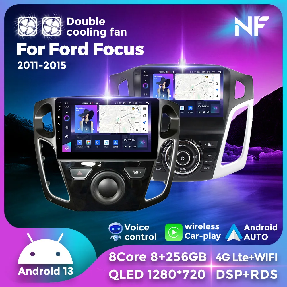 

4G Lte＋WIFI DSP＋RDS 9inch Car Radio Multimedia Video Player Android 13 GPS Navigation For Ford Focus 2011-2015 Carplay Autoradio