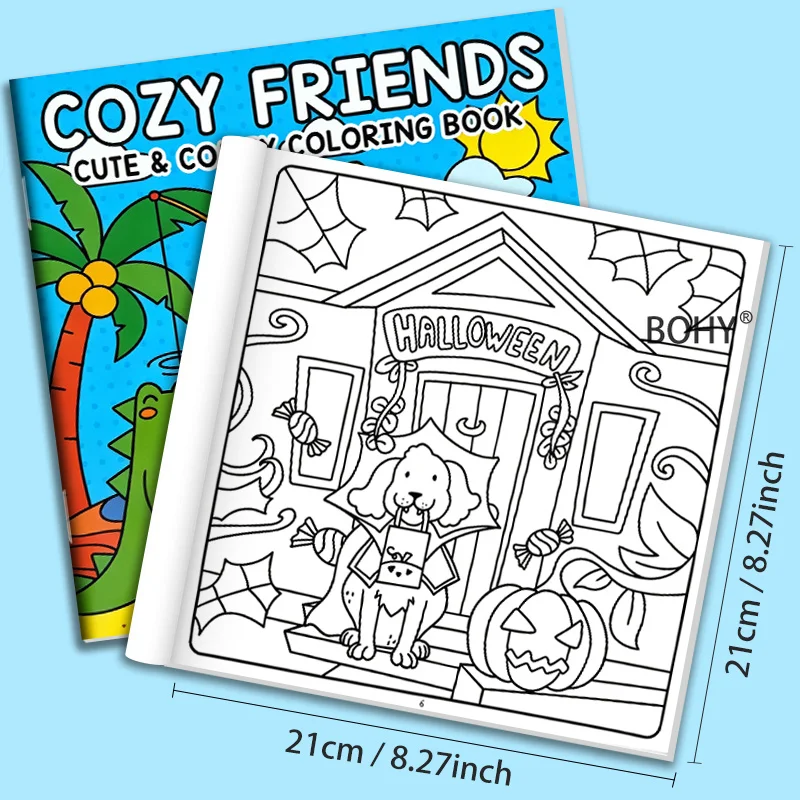 A Pencil Drawing and Coloring Brochure, Include Party/Halloween Themes/dessert/pets/small Animals/warm Home Scenes, 24 Pages