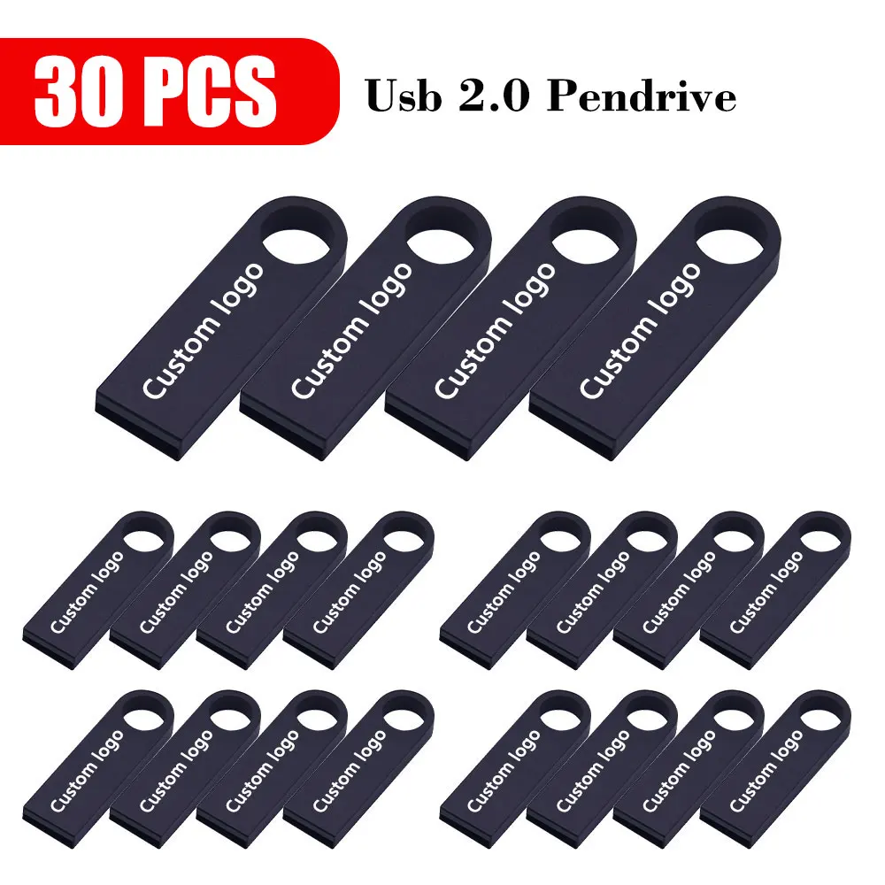 

30Pcslot Free Custom LOGO USB Pendrive 1GB 2GB 4GB 8GB 16GB Music Flash Pen Drive 32GB Memory Stick Company Gift