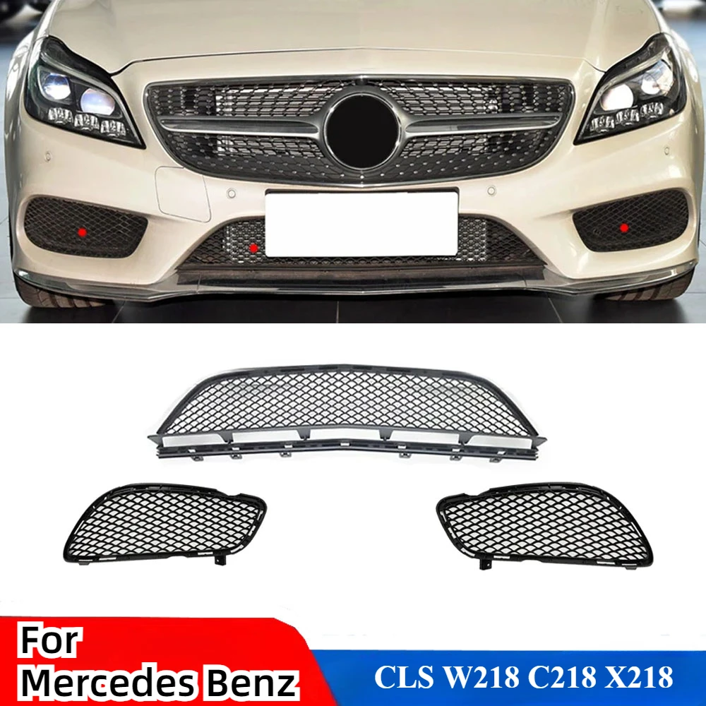 

Для Mercedes-Benz CLS W218 C218 X218 A2188850024 A2188851923 2188852023: Передняя нижняя решетка бампера, решетка радиатора, противотуманная фара
