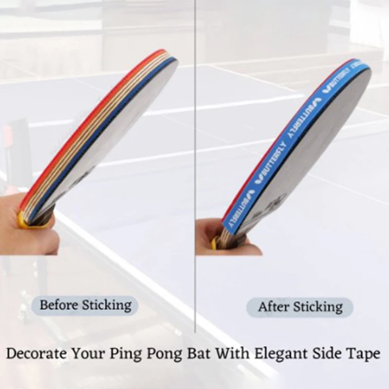 2pcs Table Tennis Racket Side Edge Tape Professional Accessories Ping Pong Bat Protective Side Tape Protector 3 Colors