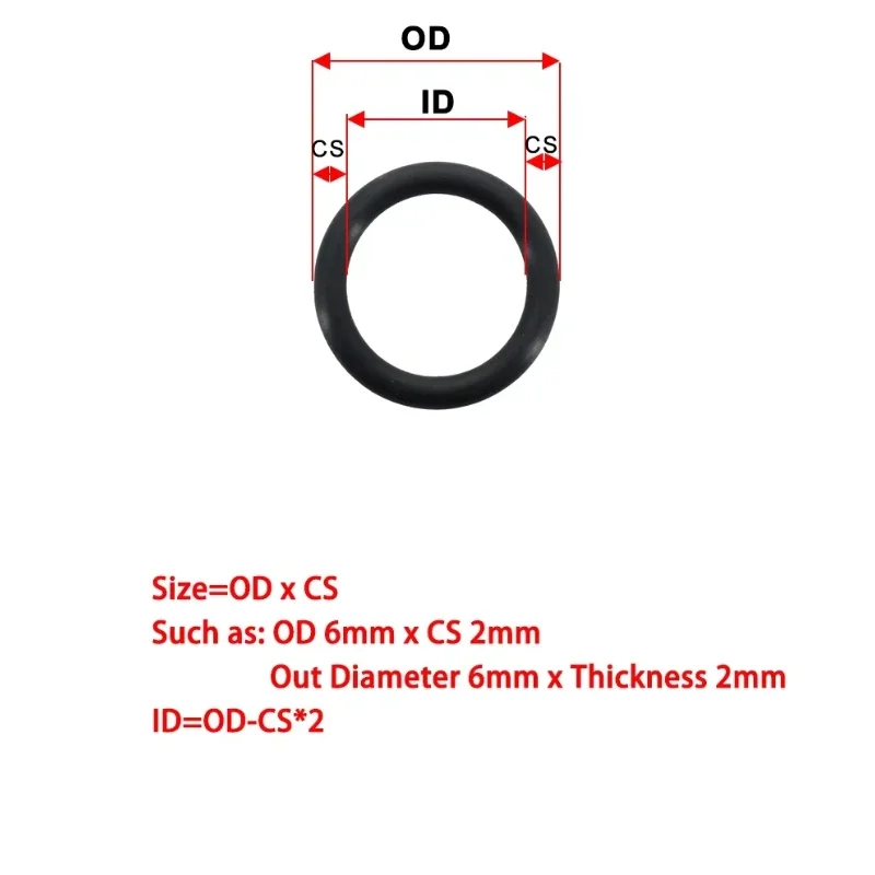 O-Ring Seal Nitrile Gasket Rings Washer NBR O-ring Silicon High Pressure Repair Oil Resist Band Sealing Ring CS 1/1.5/2mm