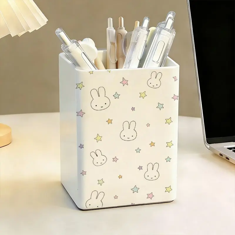 New Miffy Rabbit desktop pen holder creative cartoon stationery ruler storage box multi-functional cosmetic brush storage bucket view 5