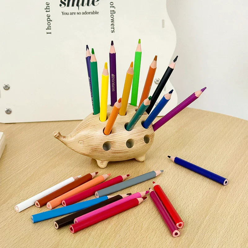 Portapenne Scatola portaoggetti per matite a forma di riccio per studenti e ornamenti decorativi per desktop da ufficio