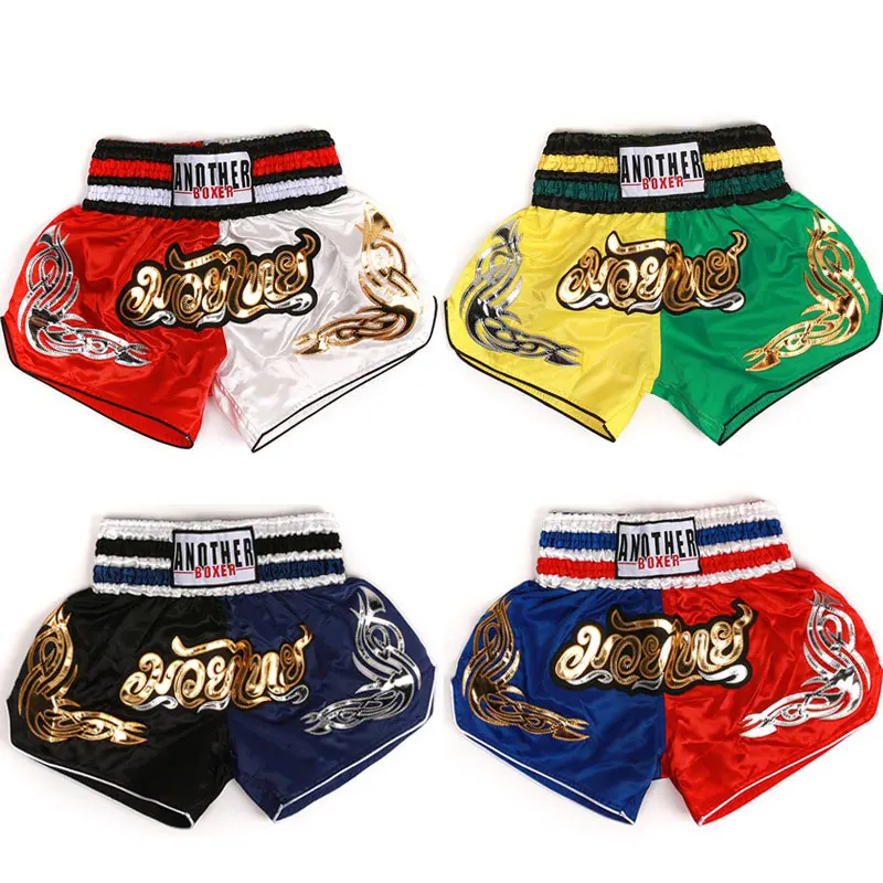 

Unisex Muay Thai Boxing Shorts Color Matching Men Women Kids Martial Arts Sanda Kickboxing Head Boxing Training Fighting Clothes