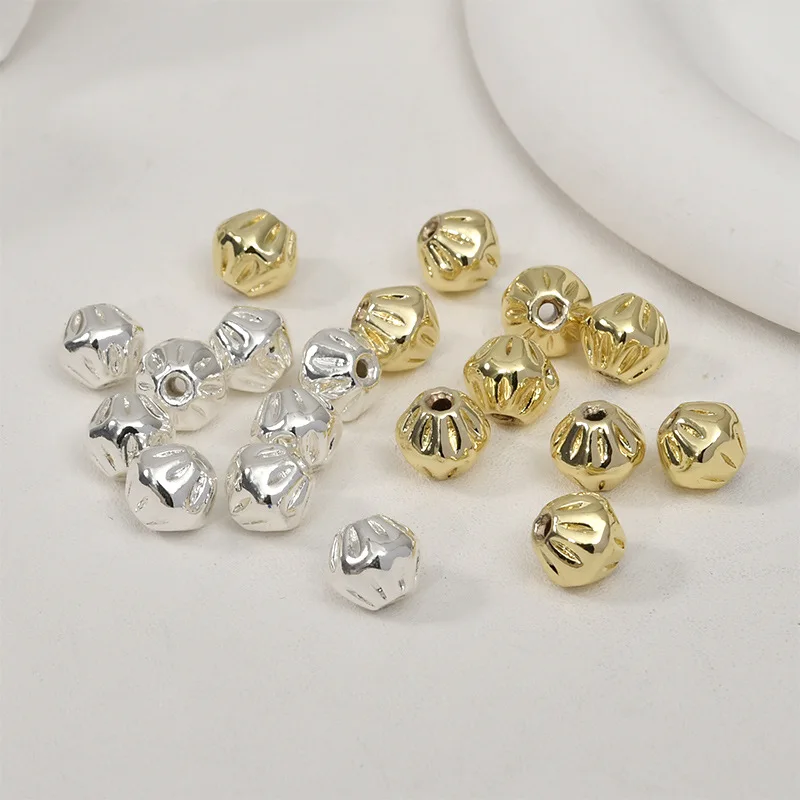 

5 шт. медные позолоченные крупные плиссированные бусины-разделители для рукоделия, аксессуары для изготовления браслетов, ожерелий, ювелирных изделий, оптом