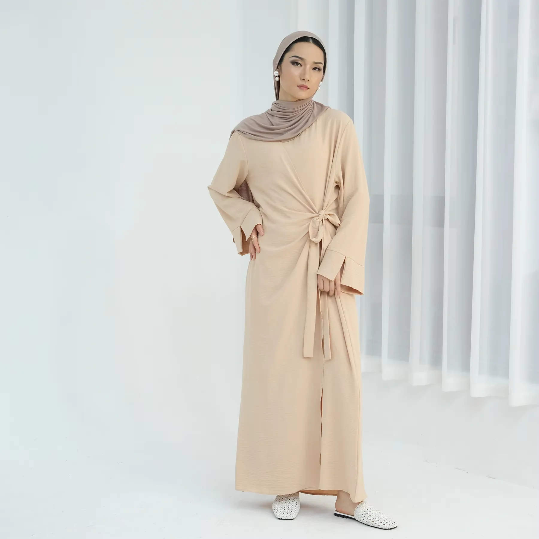 Sukienka Eid Ramadan Djellaba Abaja Damska Muzułmańska Bandage Kaftan Dubaj Turcja Szata Kaftan Marokański Kobieta Muzułmanka Jalabiya Kebaja