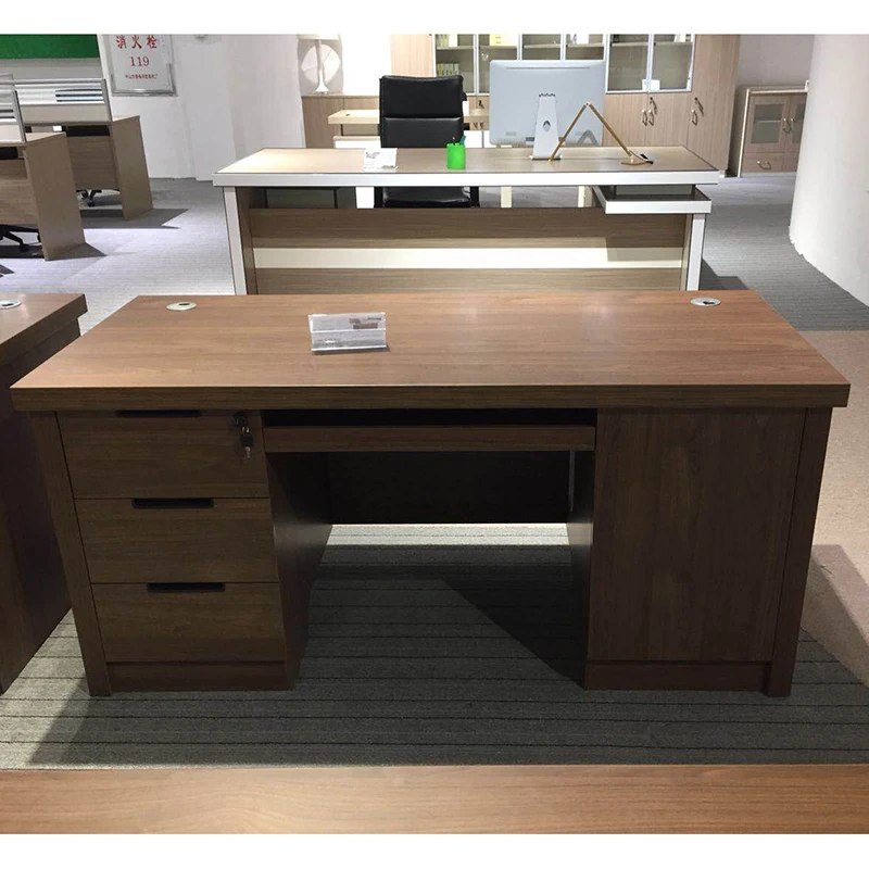 Studio Cheap Brown Office Desk Drawer Big Modern Executive Wooden Computer Desks Study Storage Side Mesa De Escritorio Furniture