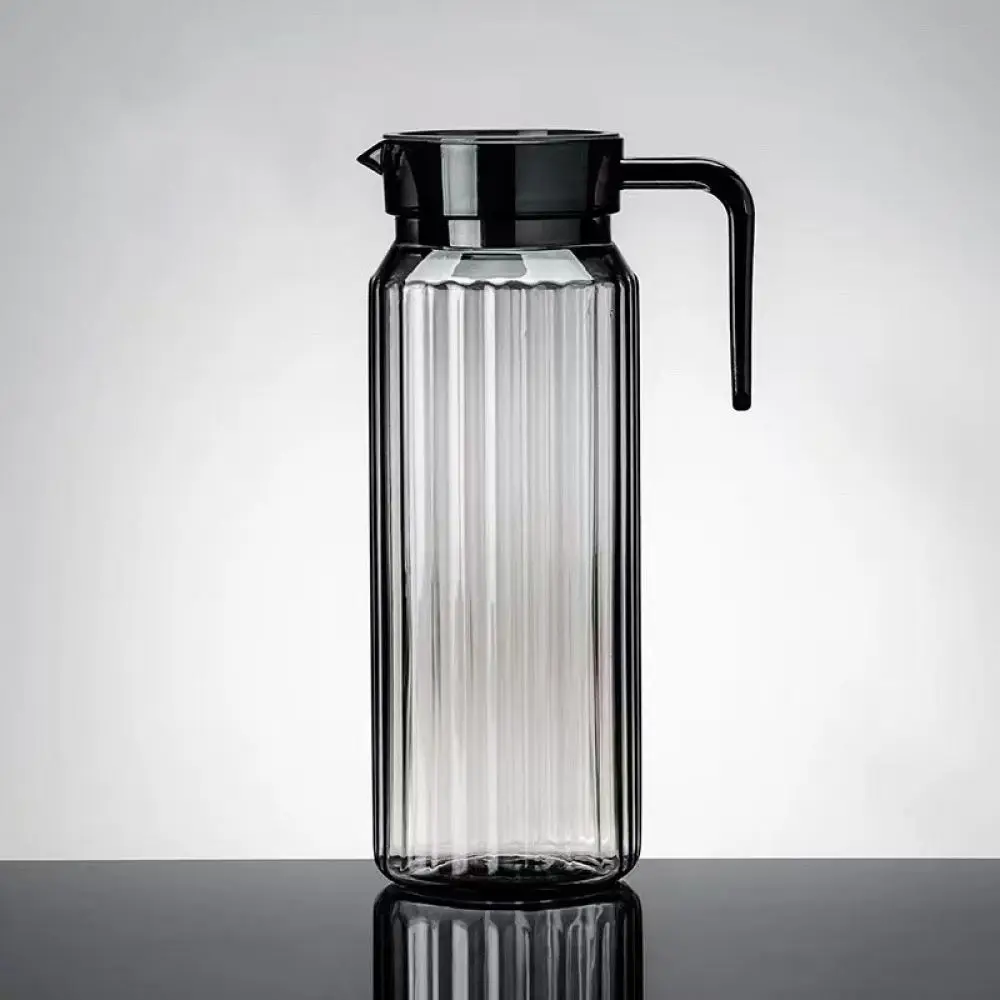 Acrylic Cold Water Pitcher Modern Striped Juice Carafe Large Capacity Durable Plastic Beverage Container Kitchen Teapotware
