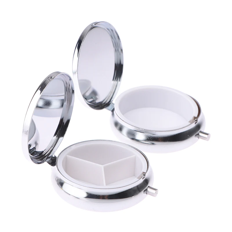 1/2/3Grid Metal Pill Box Medicine Organizer Container Medicine Case Pill Candy Box Round Rectangular Tablet Pill Box Container
