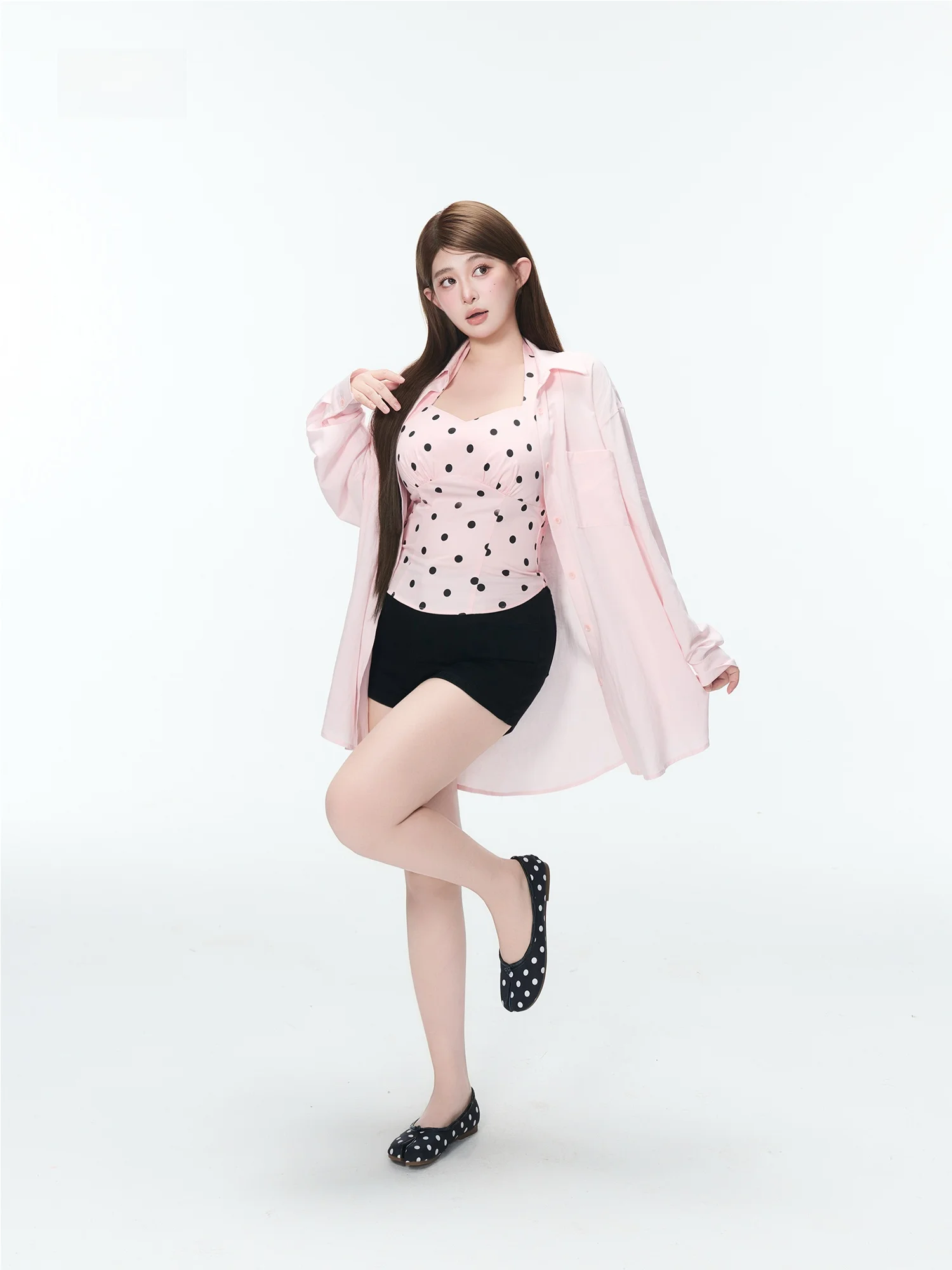 

Женская розовая льняная рубашка с длинным рукавом и воротником, верхняя одежда, весна 2026, защита от УФ-излучения, открытый кардиган свободного кроя, повседневный стиль