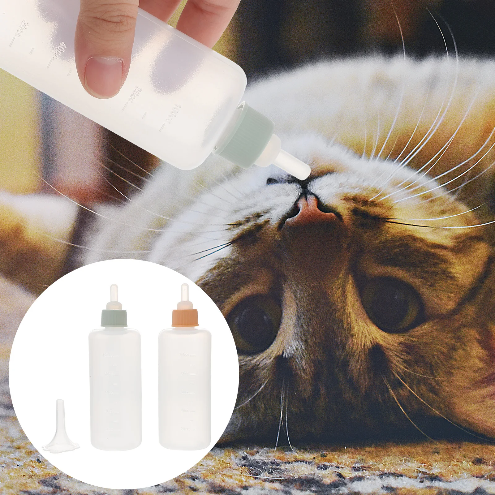 

4Pcs Pet Feeding Bottles Puppy Silicone Pacifier Bottles Large Capacity Easy Clean Dog Cat Feeders Bunny Feeders