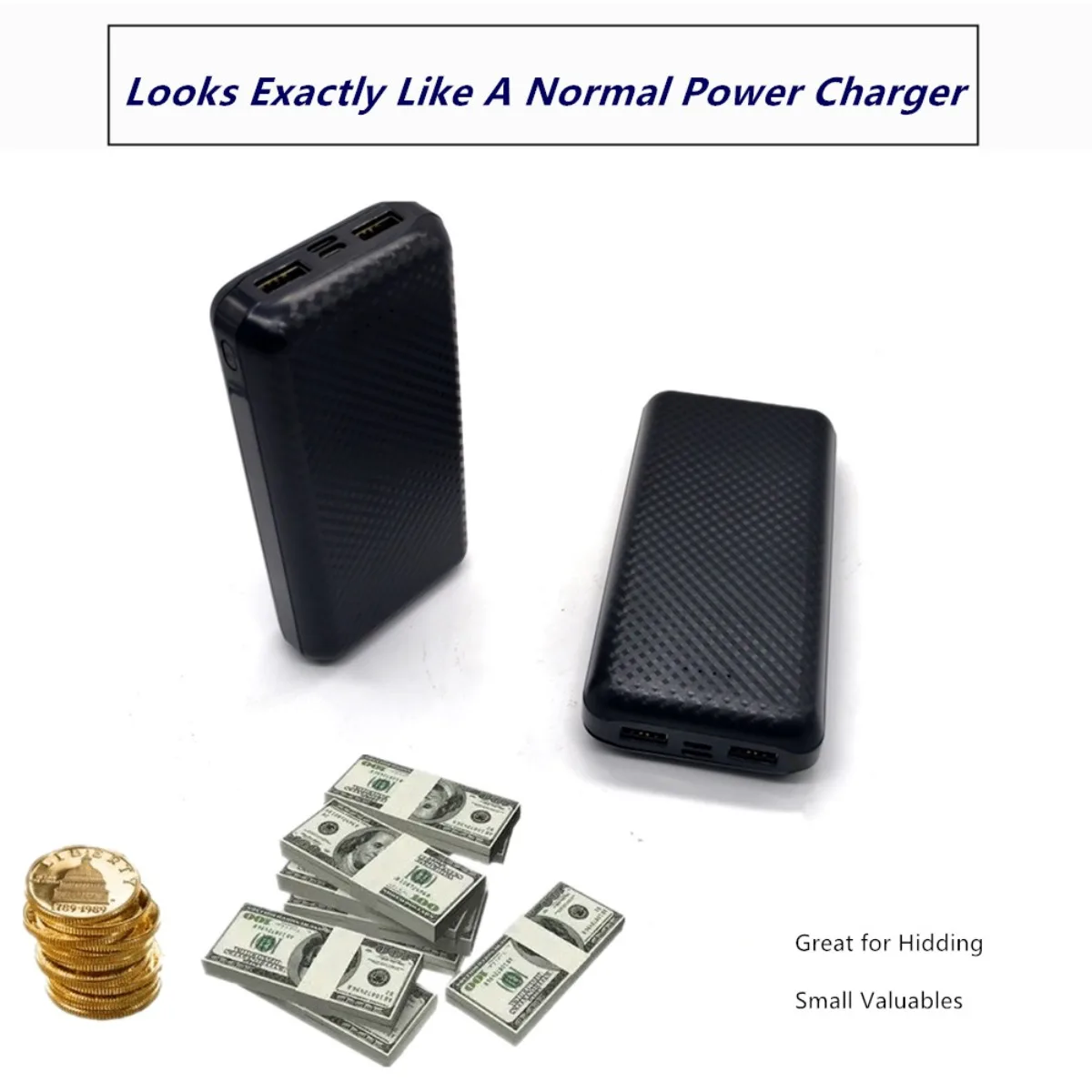 กล่องเก็บของสร้างสรรค์ความจุขนาดใหญ่ กล่องจัดเก็บที่ปลอดภัยลักษณะแหล่งจ่ายไฟมือถือที่มองไม่เห็น สามารถเก็บควันได้