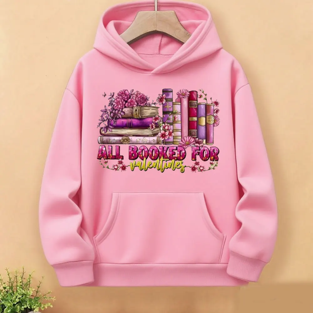 Valentine Book Hoodie Book Lover Clothes Book Valentine Pullover Valentine Sweatshirt Unisex Women Y2K Unique Hoodie