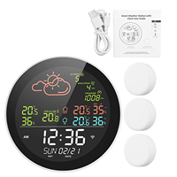 Tuya Wifi Smart Weather Station Clock Indoor Outdoor Temperature Humidity Meter Multifunctional Air pressure Wind speed Gauge