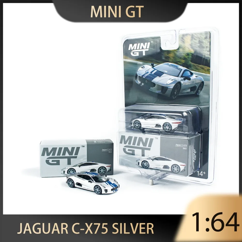 

MINIGT 1:64 Jaguar C-X75 Silver / Blister Packaging Alloy Premium Diecast Vehicle Model Toys, Collectible Display Piece