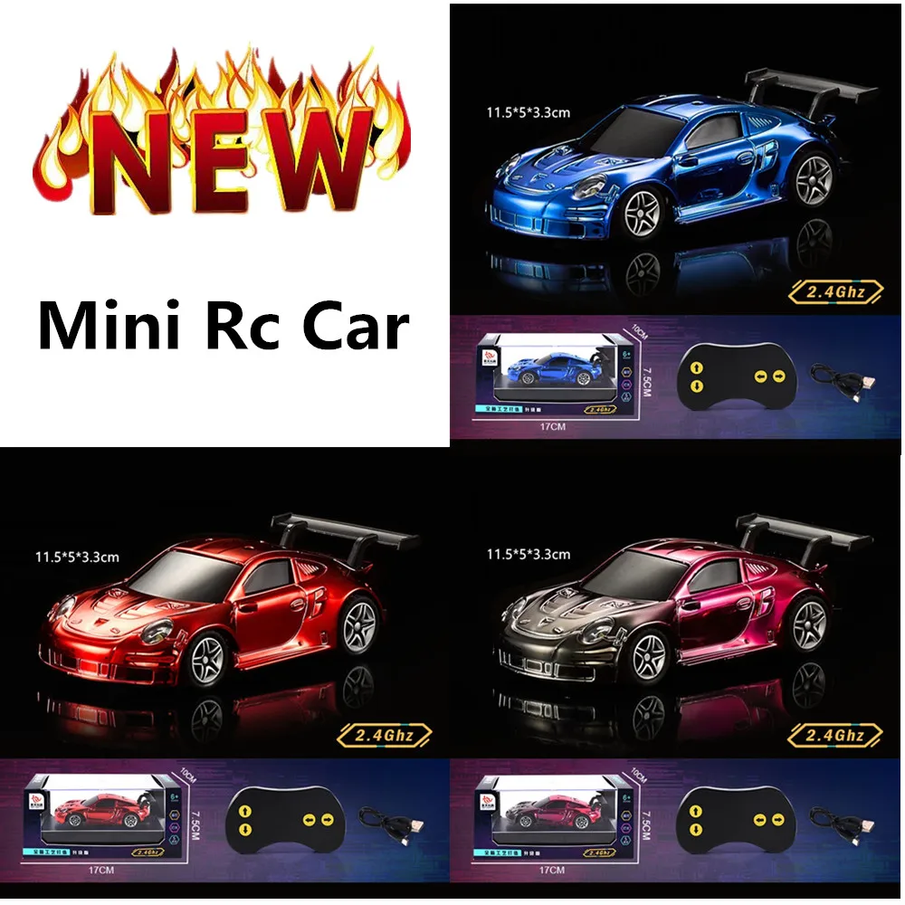 Mini Rc Car 1:43 Racing Electroplated Body USB Rechargeable Remote Control Car Model Car kids Toys