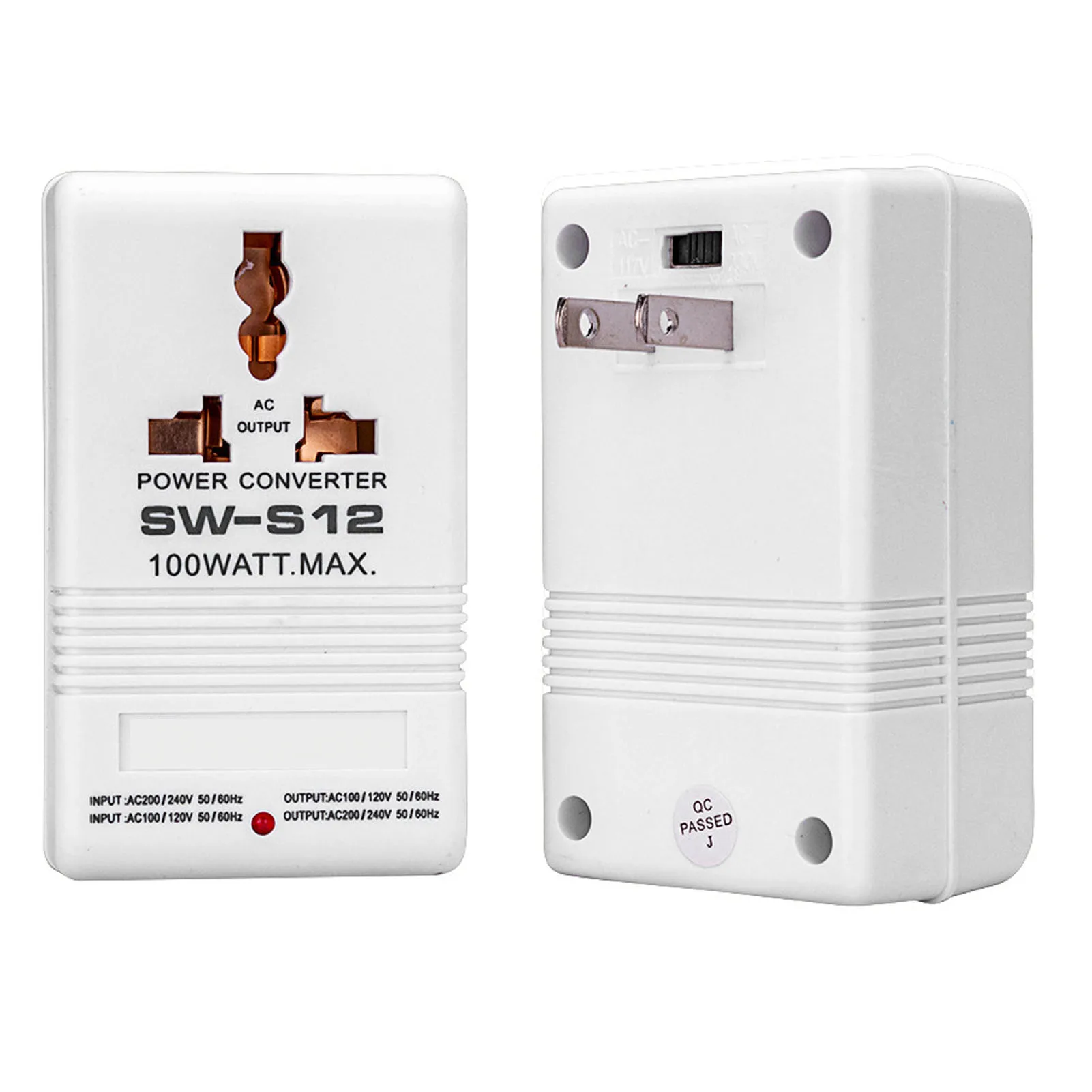 SW-S12 Power Converter 100W 2 Way Foreign Electricity Transformer for Home Appliances Foreign Electricity Converter